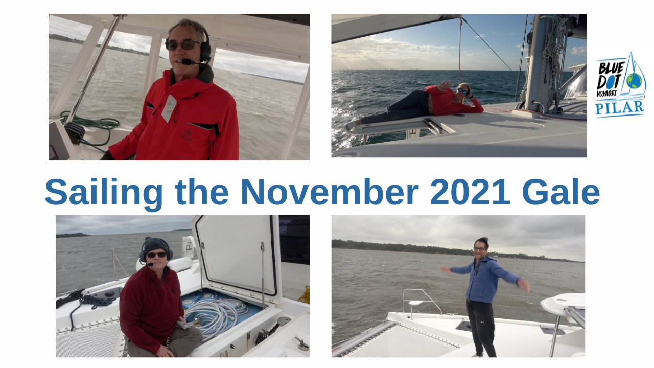 Sailing PILAR - November 2021 Gale + Dinghy Davit issues + New isinglass enclosure